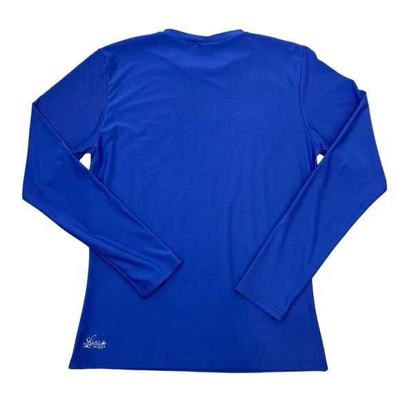 O'Neill Skins Blue Long Sleeve Rash Guard Slim Fit Womens Large Beach Summer - Picture 2 of 7